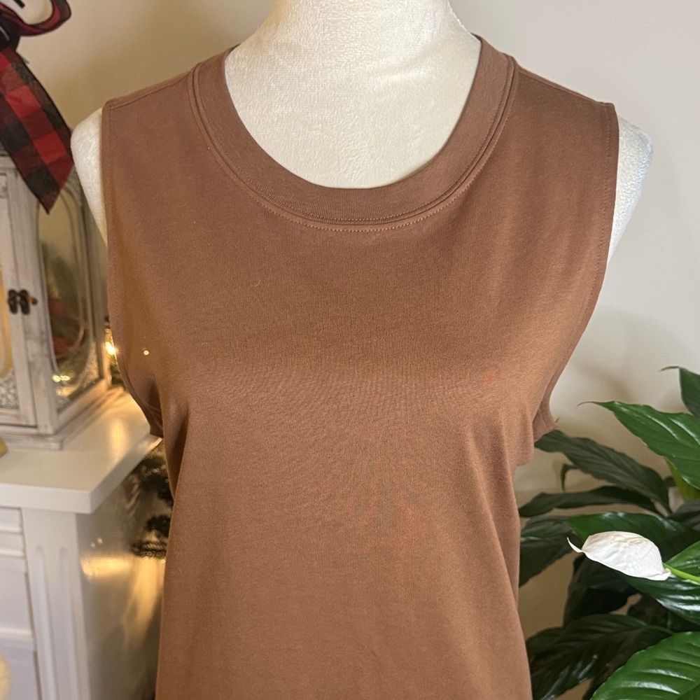 Old Navy Chocolate Brown Sleeveless Midi Dress - Picture 3 of 6
